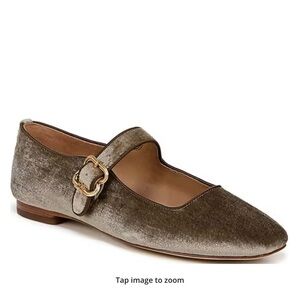 Sam Edelman Olive Velvet Flats with Gold Accent